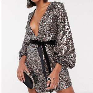 ASOS sequined wrap dress
